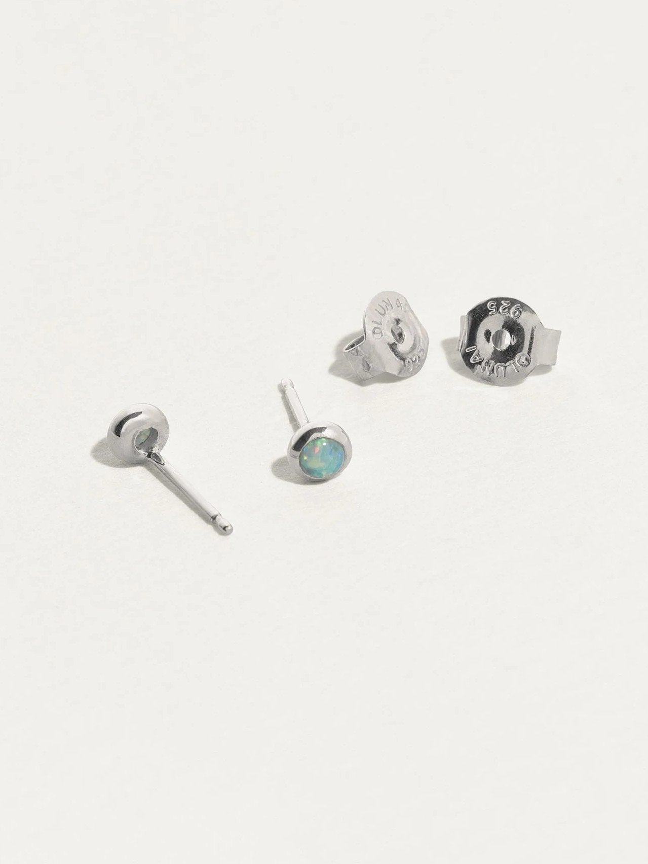 Therese Opal Stud Earrings - 925 Sterling SilverBackUpItemsBirthstone GiftLunai Jewelry
