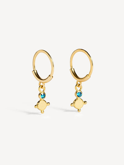 Trisha Charm Hoop Earrings - 24K Gold PlatedSwiss Blue TopazBackUpItemsCartilage EarringLunai Jewelry