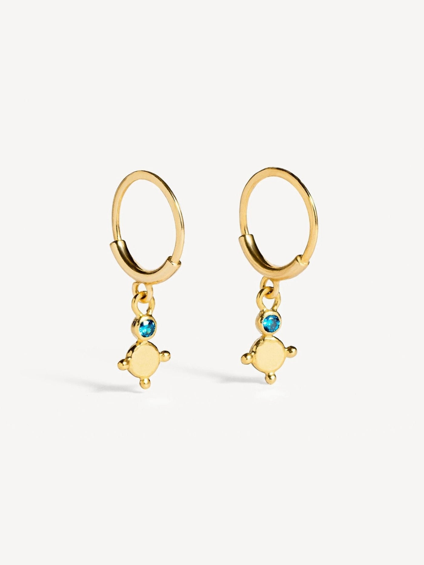 Trisha Charm Hoop Earrings - 24K Gold PlatedSwiss Blue TopazBackUpItemsCartilage EarringLunai Jewelry