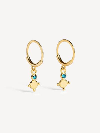 Trisha Charm Hoop Earrings - 24K Gold PlatedSwiss Blue TopazBackUpItemsCartilage EarringLunai Jewelry