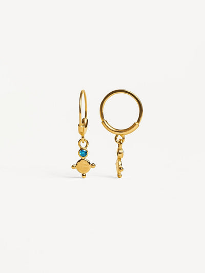 Trisha Charm Hoop Earrings - 24K Gold PlatedSwiss Blue TopazBackUpItemsCartilage EarringLunai Jewelry