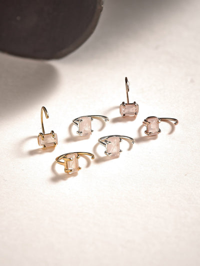 Trudel Gemstone Huggies Earrings - 18K Rose Gold PlatedBackUpItemsBirthday GiftLunai Jewelry