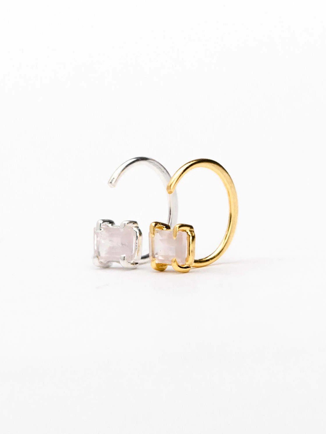 Trudel Rose Quartz Earrings - St Silver ShinyBackUpItemsBirthday GiftLunai Jewelry