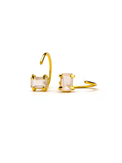 Trudel Rose Quartz Earrings - St Silver ShinyBackUpItemsBirthday GiftLunai Jewelry