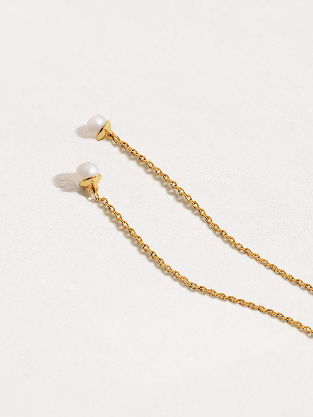 Ullyna Small Pearl Ear Thread Earrings - St Silver 5mm10Aesthetic JewelryBaroque PearlsLunai Jewelry
