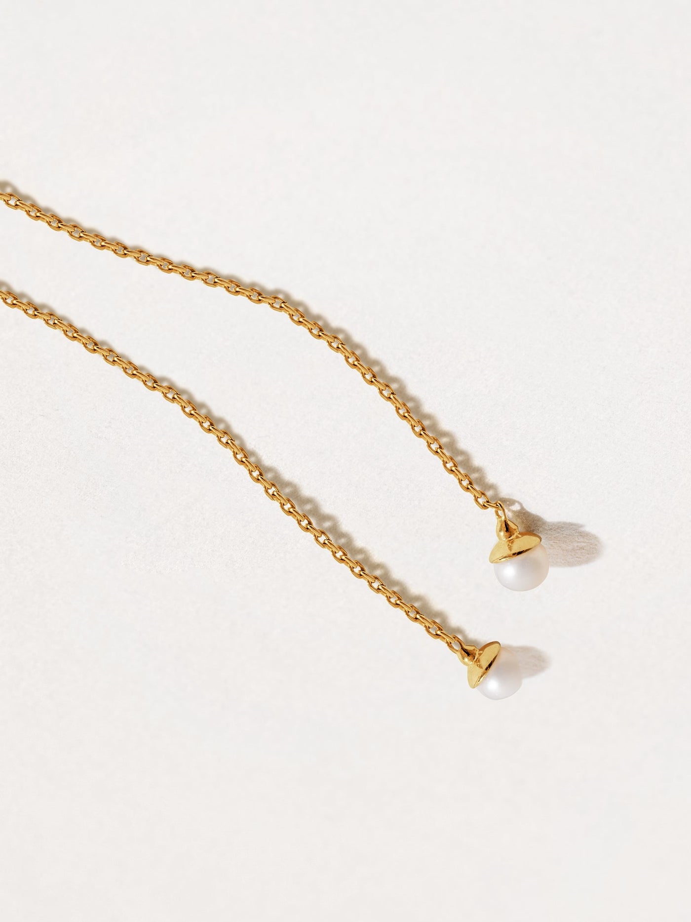 Ullyna Small Pearl Ear Thread Earrings - Yellow Gold 5mm10Aesthetic JewelryBaroque PearlsLunai Jewelry