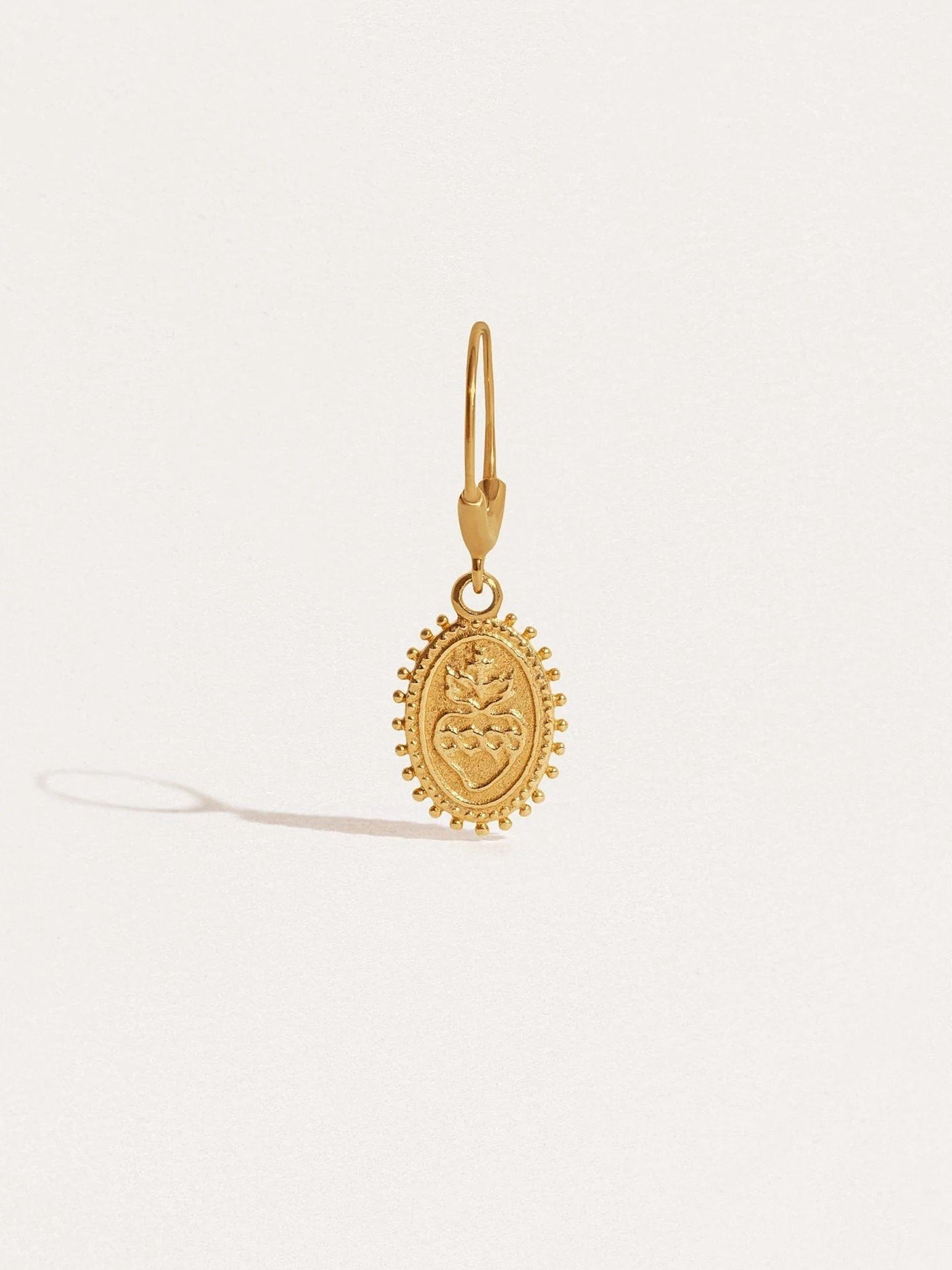 Varonessa Flaming Heart Dangle Earrings - 24K Gold PlatedSingle925 silver jewelryartisan earringsLunai Jewelry