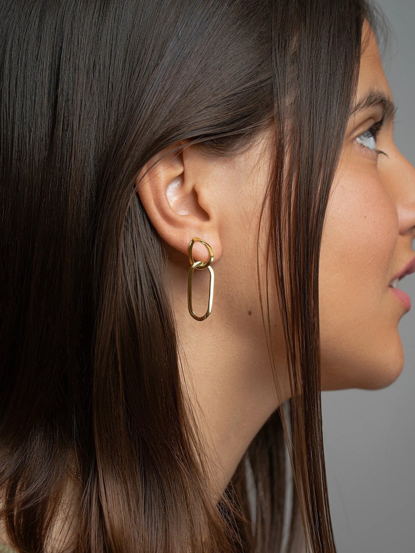 Vermilia Gold Link Earrings - 24K Gold Platedcable link EarringsChain Drop EarringsLunai Jewelry