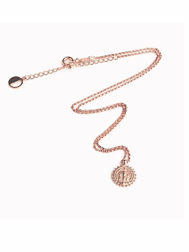 Virgin Mary Necklace - 15.7St Silver ShinyAdjustable NecklaceBackUpItemsLunai Jewelry