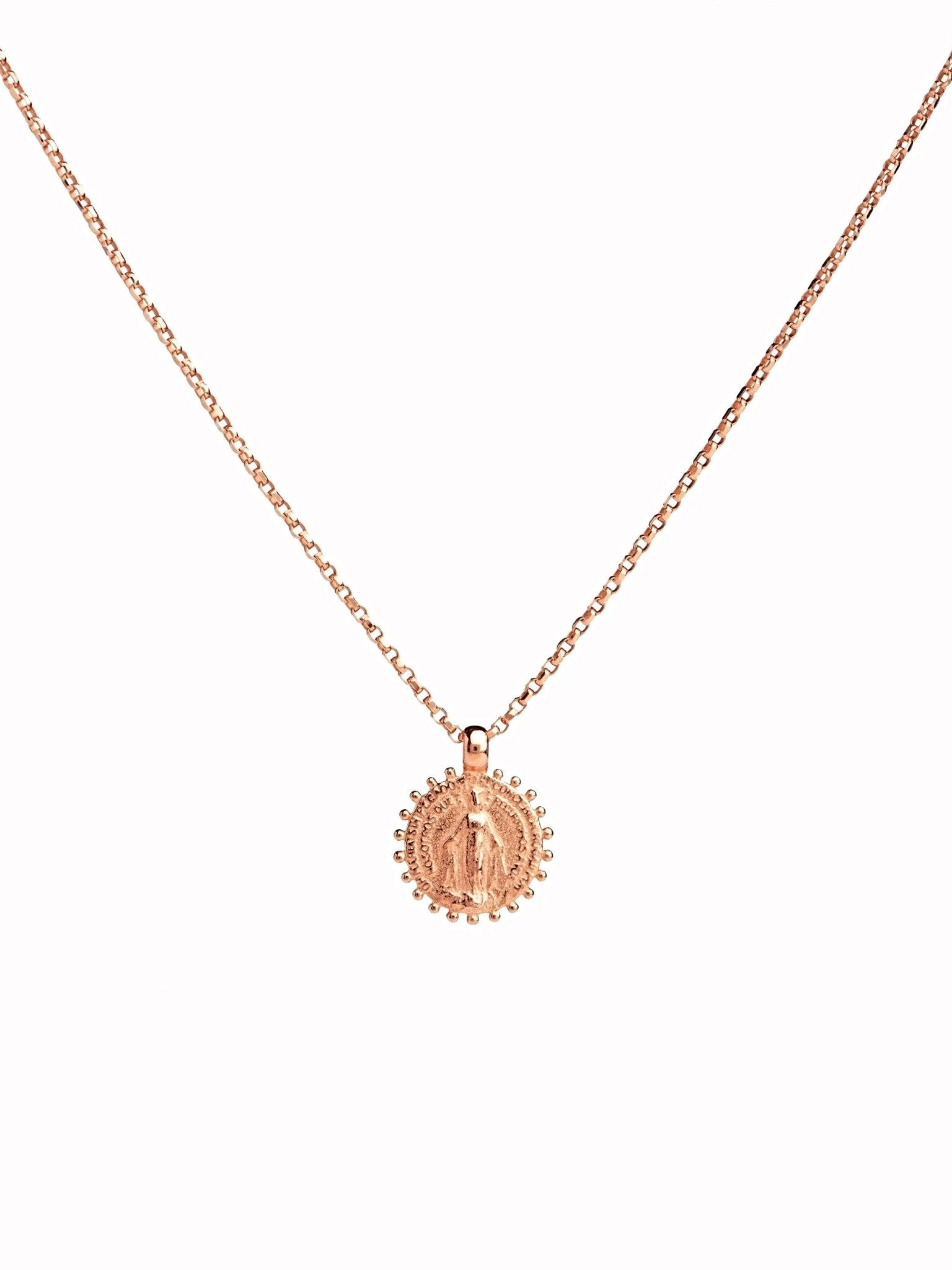 Virgin Mary Necklace - 15.7St Silver ShinyAdjustable NecklaceBackUpItemsLunai Jewelry