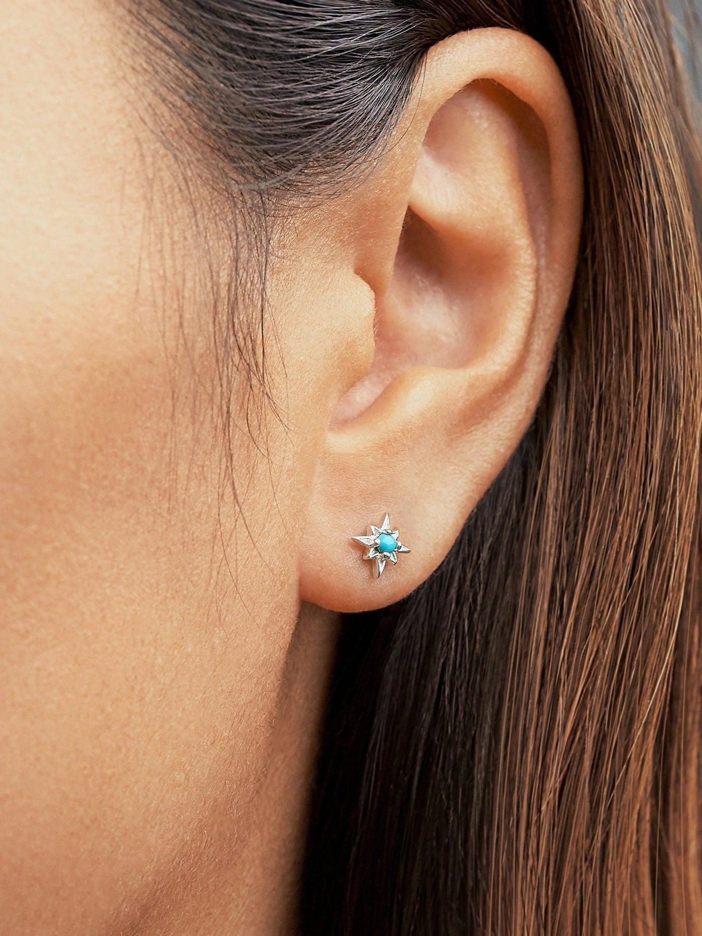 Zelma Turquoise Stud Earrings - 24K Gold PlatedBackUpItemsChain Drop EarringsLunai Jewelry