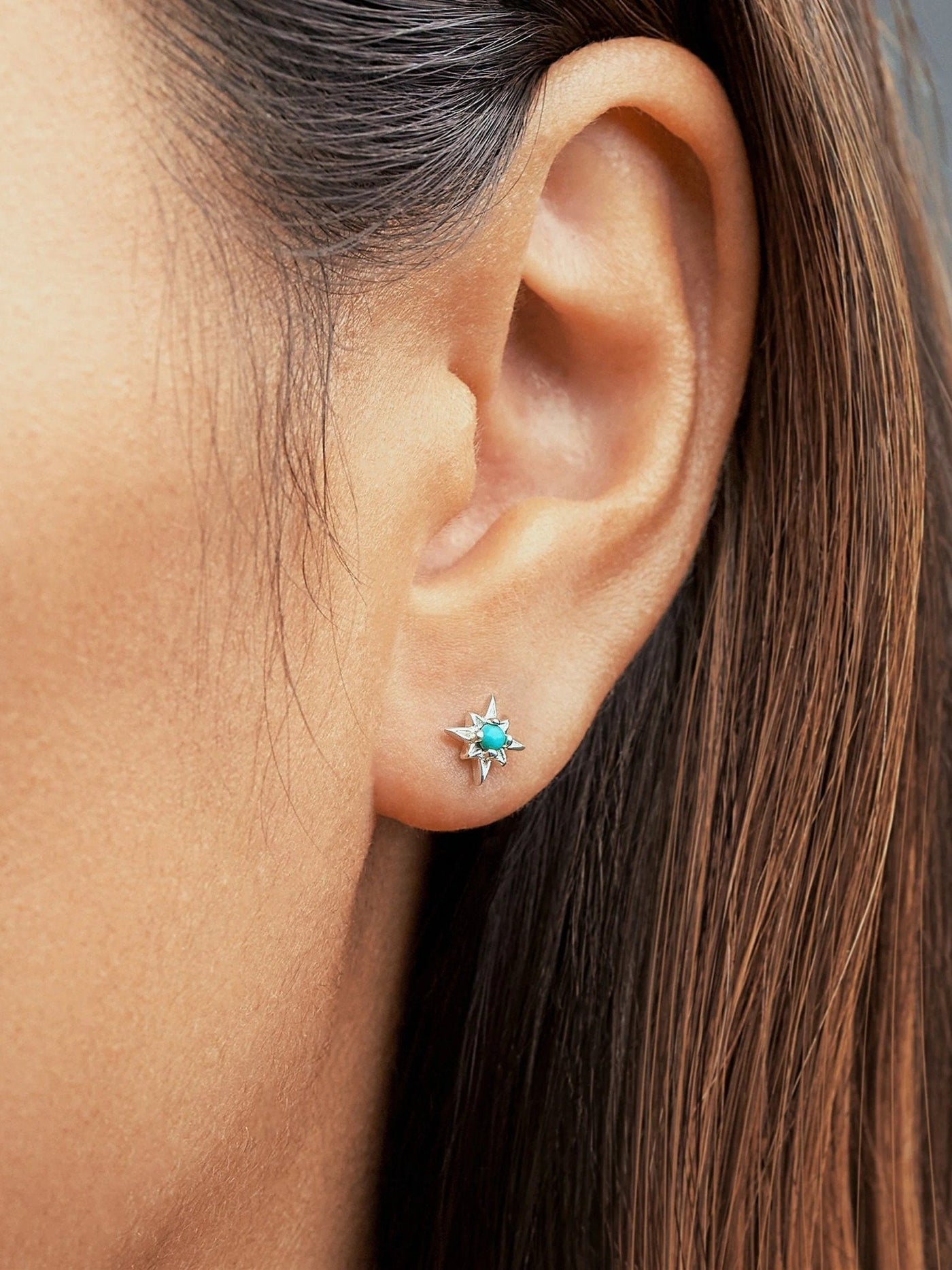 Zelma Turquoise Stud Earrings - 925 Sterling SilverBackUpItemsChain Drop EarringsLunai Jewelry